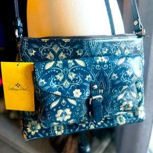 NWT Patricia Nash Blue Italian Folklore Kirby crossbody Bag